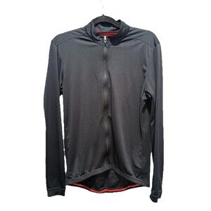 Specialized Men’s Large Black Long Sleeve Cycling Jersey Zip Up Pockets Biking
